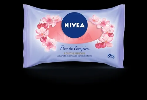 Sabonete Glicerinado Nivea flor de cerejeira e óleos essenciais, barra, 85g