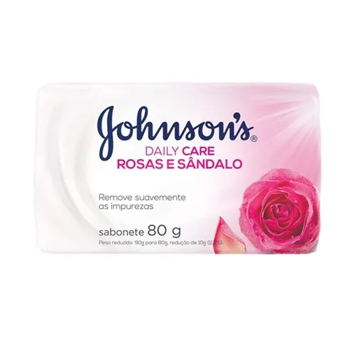 Sabonete Johnson’s Daily Care rosas e sândalo, barra, 80g