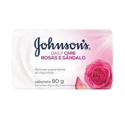 Sabonete Johnson’s Daily Care rosas e sândalo, barra, 80g