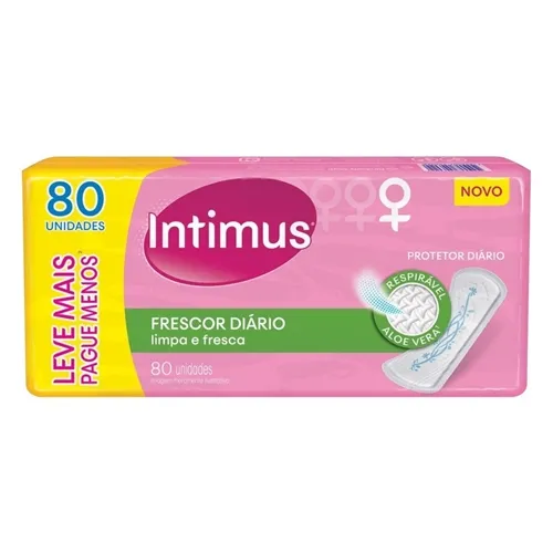 Protetor Diário Intimus Days com perfume, sem abas, leve 80 pague 70