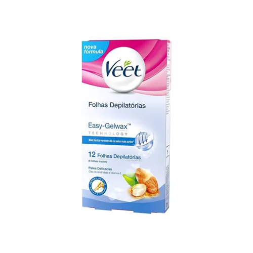 Folha Depilatória Corporal Veet Peles Delicadas 12 unidades