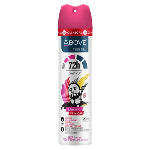 Desodorante Aerosol Above Neymar Jr. Derma Clinical Teen Girl 150ml