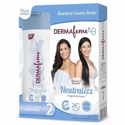 Sabonete Íntimo Dermafeme neutralizz, líquido, 200mL, 2 unidades