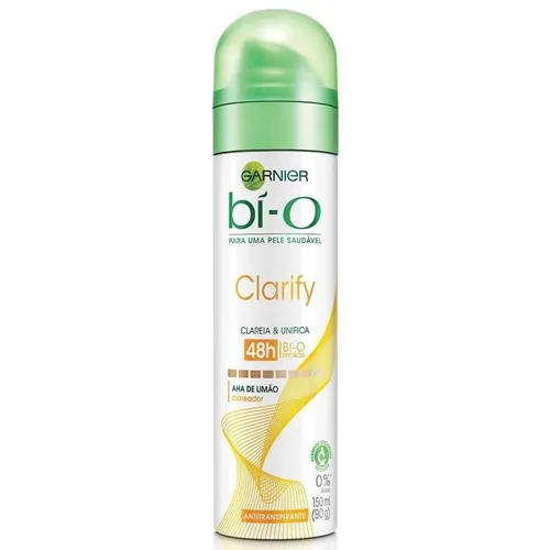 Desodorante Garnier Bí-O Clarify tradicional, aerosol, 150mL