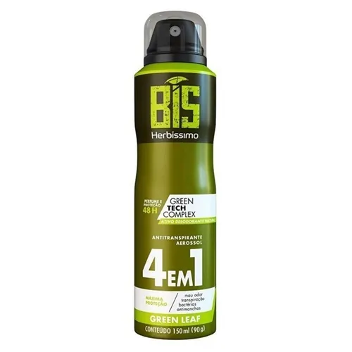 Desodorante Masculino Herbíssimo Bis green leaf, aerosol, 150mL