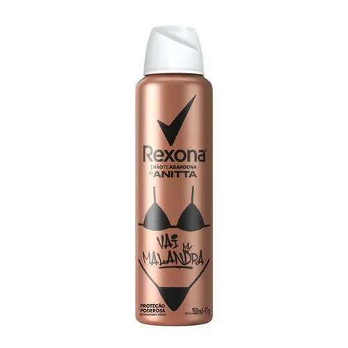 Desodorante Antitranspirante Feminino Rexona Anitta vai malandra, aerosol, 150mL