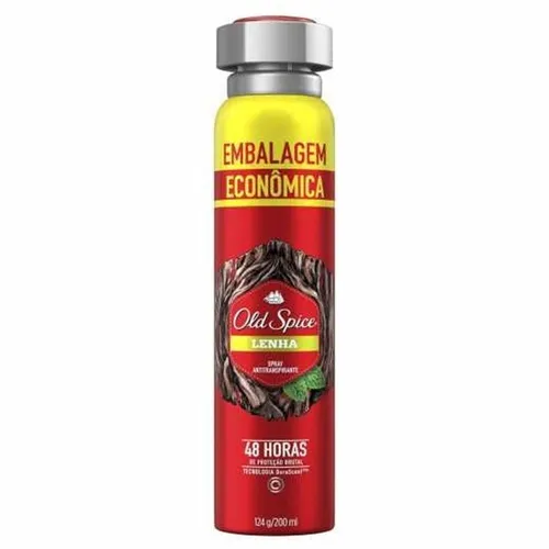 Desodorante Antitranspirante Masculino Old Spice lenha, aerosol, 200mL