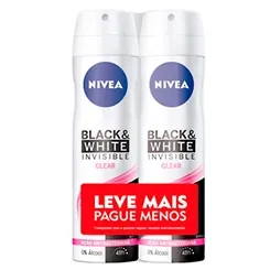 Desodorante Feminino Nivea Invisible For Black & White clear, aerosol, 91g + 50% desconto 2ª unidade