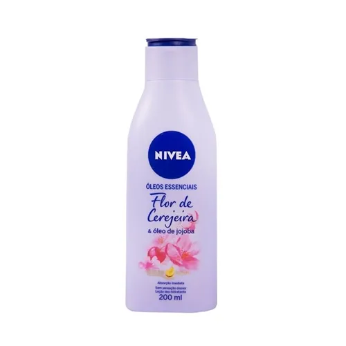Hidratante Corporal Nivea Óleos Essenciais flor de cerejeira e óleo de jojoba, 200mL