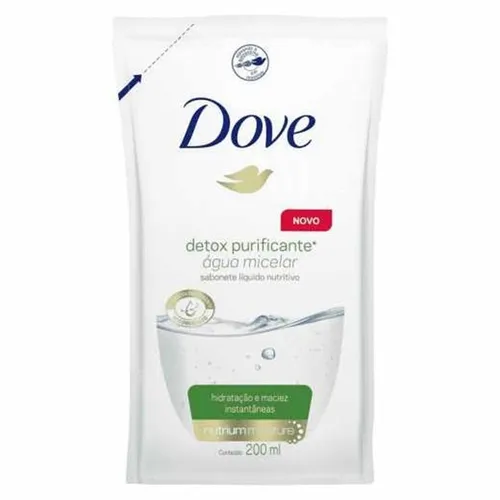 Sabonete Dove Detox Água Micelar refil, líquido, 200mL