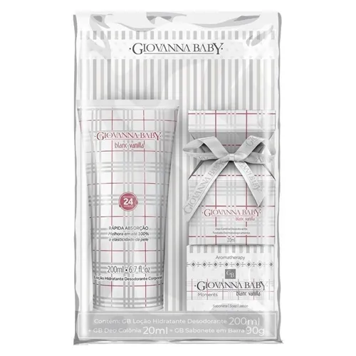Kit Giovanna Baby Blanc Vanilla Colônia, Hidratante e Sabonete em Barra