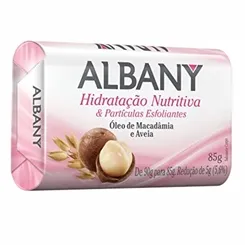 Sabonete Albany hidratação nutritiva e partículas esfoliantes, barra, 85g