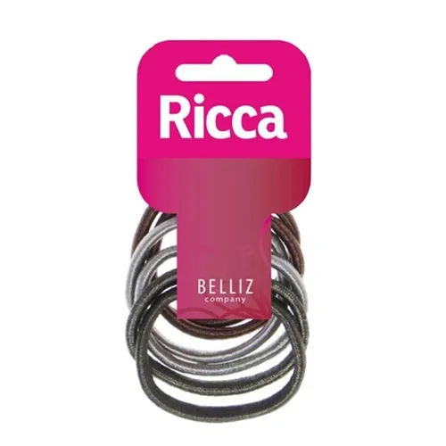 Elástico de Cabelo Ricca com metal, basic, 6 unidades