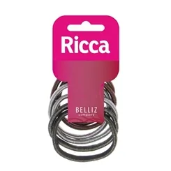 Elástico de Cabelo Ricca com metal, basic, 6 unidades