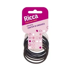Elástico de Cabelo Ricca sem metal, basic, 10 unidades