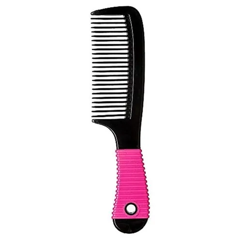 Pente de Cabelos Ricca cabo com suporte de borracha, preto, ref.250
