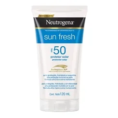 Protetor Solar Facial Neutrogena Sun Fresh loção, FPS 50, 120mL