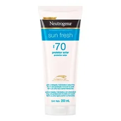Protetor Solar Facial Neutrogena Sun Fresh loção, FPS 70, 200mL