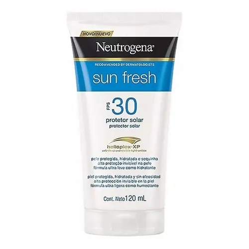 Protetor Solar Facial Neutrogena Sun Fresh loção, FPS 30, 120mL