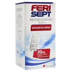Ferisept 10mg/mL, caixa com 1 frasco com 30mL de solução de uso dermatológico + aplicador