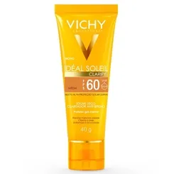 Protetor Solar Vichy Ideal Soleil Clarify médio, FPS 60, 40g