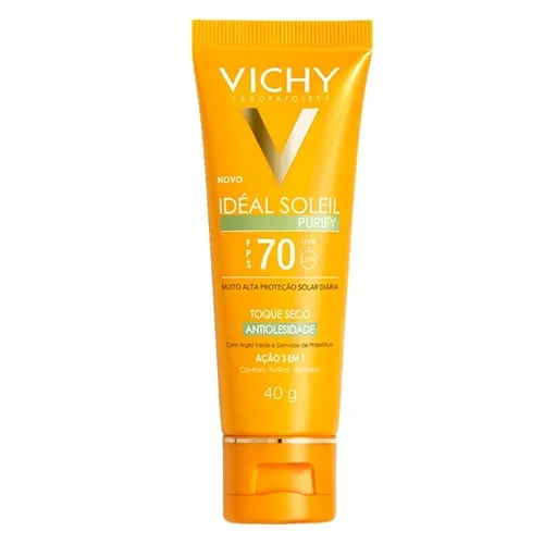 Protetor Solar Facial Vichy Ideal Soleil Purify FPS 70, 40g