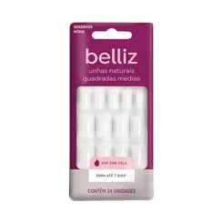 Unhas Belliz quadrada, média, 24 unidades