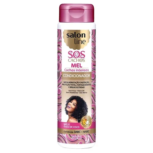 Condicionador SOS Cachos Salon Line Mel Cachos Intensos 300mL