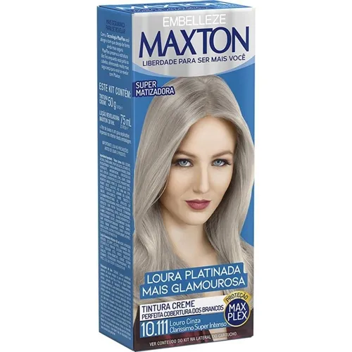 Tintura Maxton nº 10.111 louro cinza claríssimo super intenso