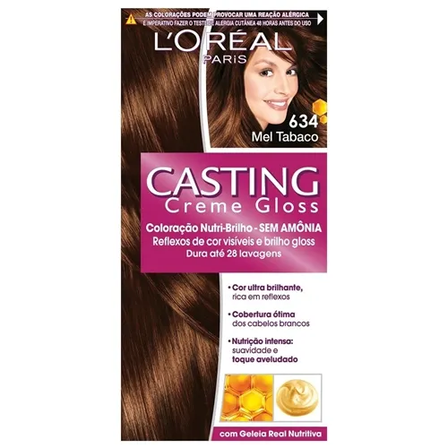 Tintura Creme L'Oréal Casting Gloss nº 634, mel tabaco