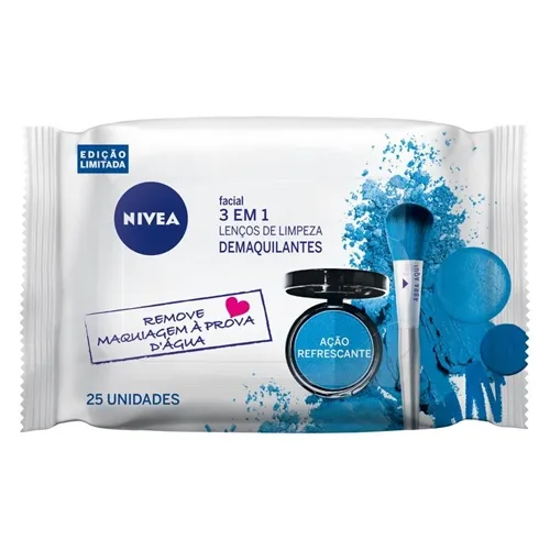 Lenço de Limpeza Demaquilante 3 em 1 Nivea 25 Unidades