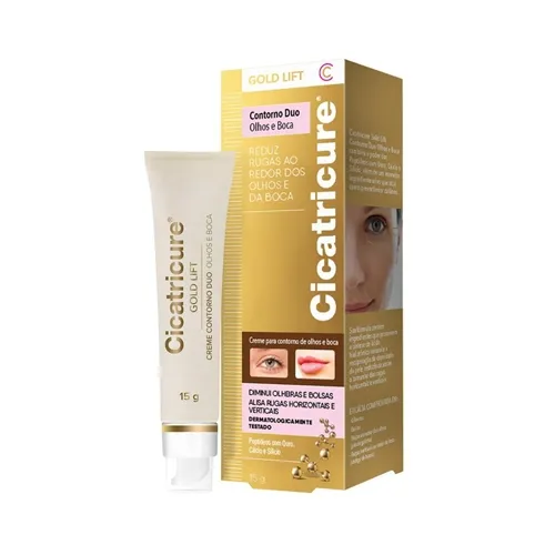 Cicatricure Creme GOLD LIFT Contorno dos Olhos reduz rugas horizontais e verticais ao redor dos olhos e boca, 15g