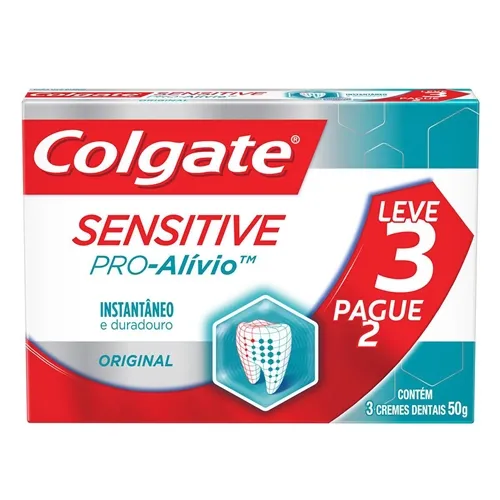 Creme Dental Colgate Sensitive Pró-Alívio leve 3 pague 2, 50g