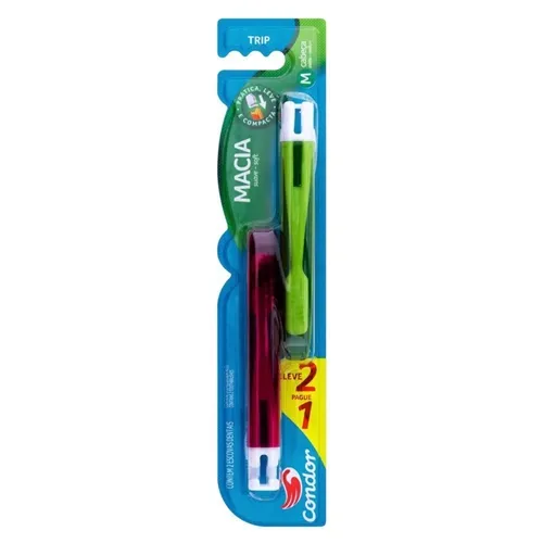 Escova Dental Condor Trip macia, leve 2 pague 1