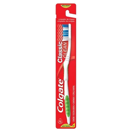 Escova de Dente Colgate Classic média, azul, 1 unidade