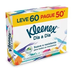 Lenços de Papel Kleenex Classic caixa, folha dupla, leve 60 pague 50