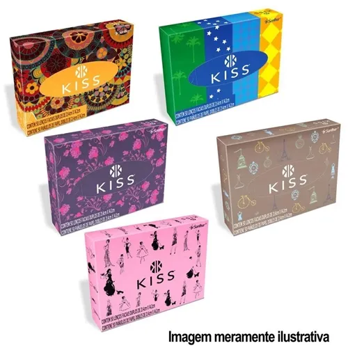 Lenço de Papel Kiss facial, 50 unidades