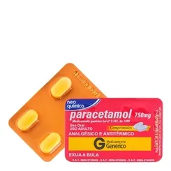 Paracetamol EMS 750mg, blíster com 4 comprimidos