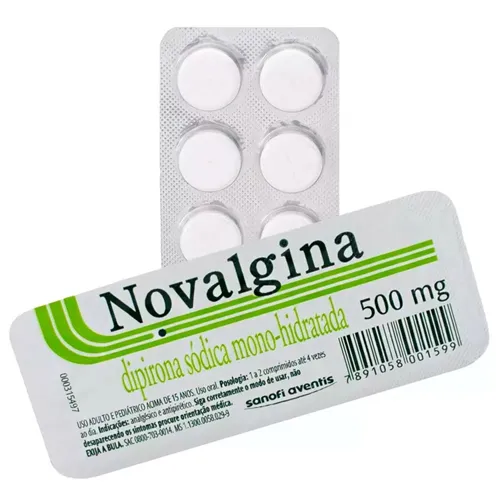 Dipirona Sódica - Sanofi-Aventis 500mg, 10 comprimidos