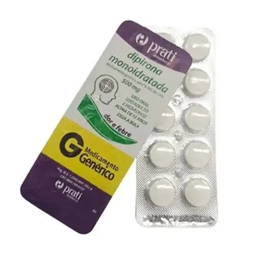 Dipirona Sódica Prati-Donaduzzi 500mg, blíster com 10 comprimidos