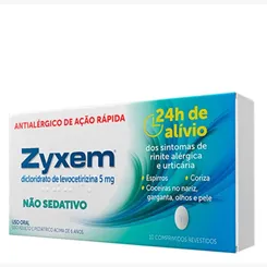 Zyxem Comprimido 5mg, caixa com 10 comprimidos revestidos