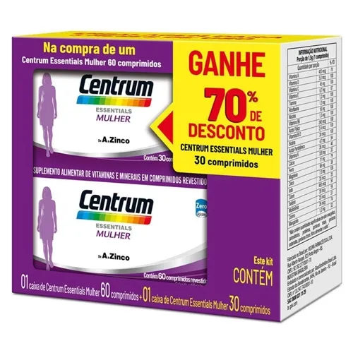 CENTRUM ESSENTIALS KCRMG70%DM30 x 90 - GSK CONSUMO