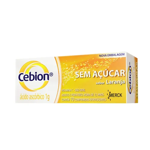 Cebion Comprimido 1g, caixa com 10 comprimidos efervescentes, sem açúcar