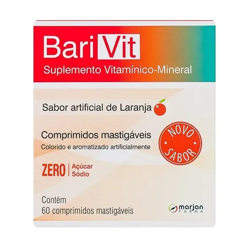 Suplemento Barivit Laranja, 60 Comprimidos Mastigáveis