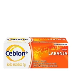 Cebion Comprimido 1g, caixa com 10 comprimidos efervescentes, sabor laranja