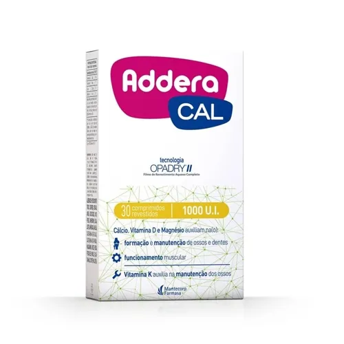 Addera Cal 1000UI, caixa com 30 comprimidos